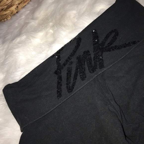 PINK Victoria's Secret Pants - Victoria’s Secret Black Bling Yoga ✨